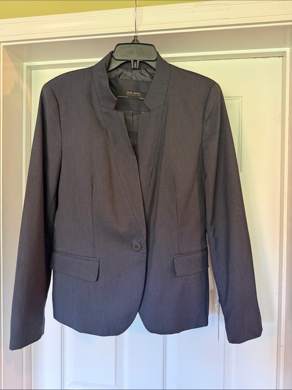 NWT Navy Blue Blazer Jacket Structured Shoulder Pad Chic M